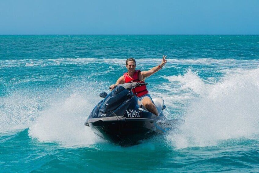 Single Jetski Waverunner bij Eagle Beach (Aruba)