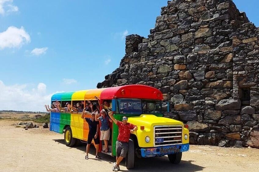 Colorful Beach Bus Sightseeing Tour (Aruba)