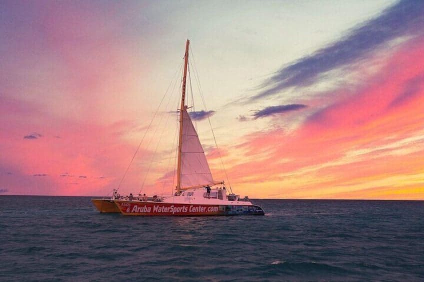 Zonsondergang Zeiltocht - De Arusun Catamaran (Aruba)